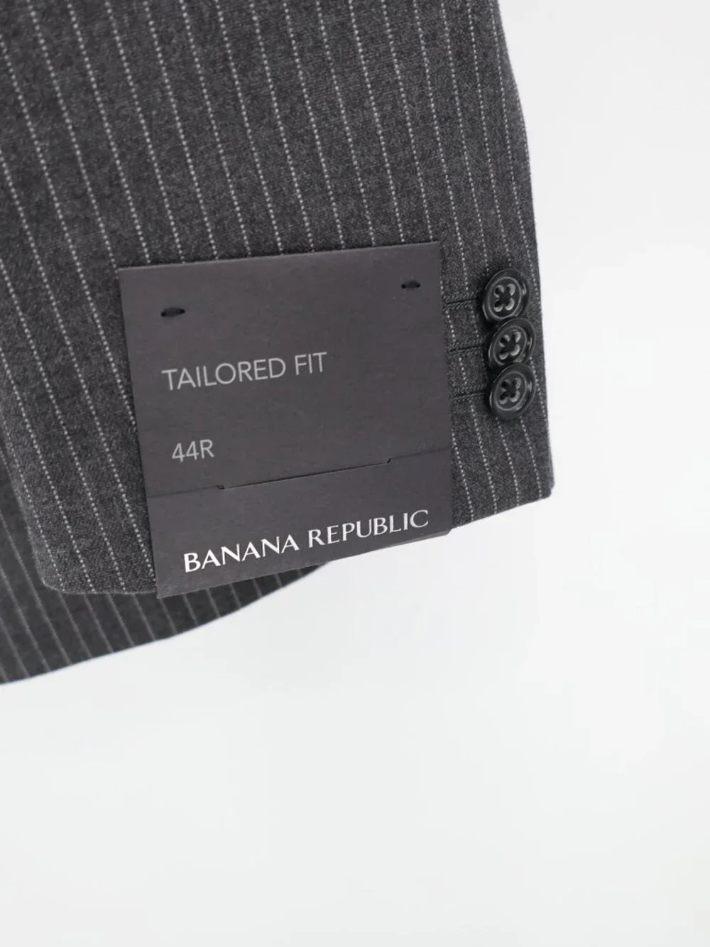 NWT Banana Republic Sport Coat Mens 44R Striped Cotton flannel Tailored Fit gray